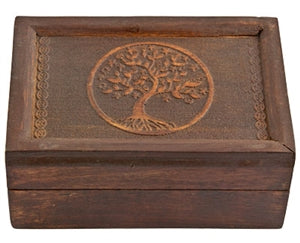 Carved Wooden Storage Boxes - 6"x4" - Various
