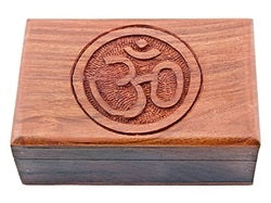 Wooden Carved OM Box - Tree Of Life Shoppe