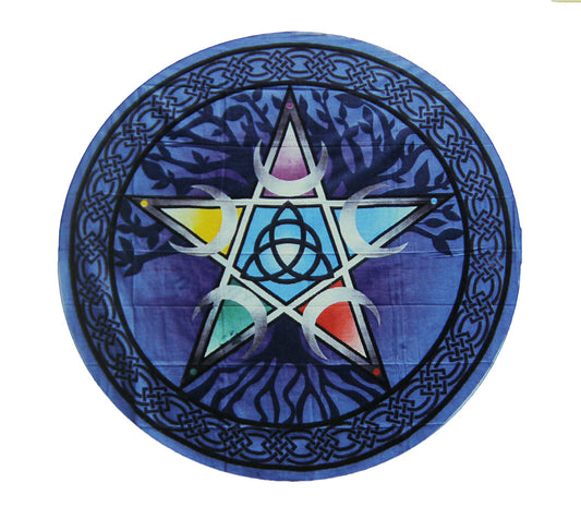 Pentacle Round Tapestry 60" Diamter - Tree Of Life Shoppe