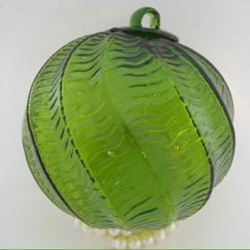 Emerald Ribbed Witch Globe 4 inches - Tree Of Life Shoppe