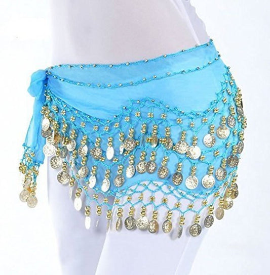Belly Dance Coin Skirt / Hip Scarf Gold Coins (Small / Med) - Tree Of Life Shoppe