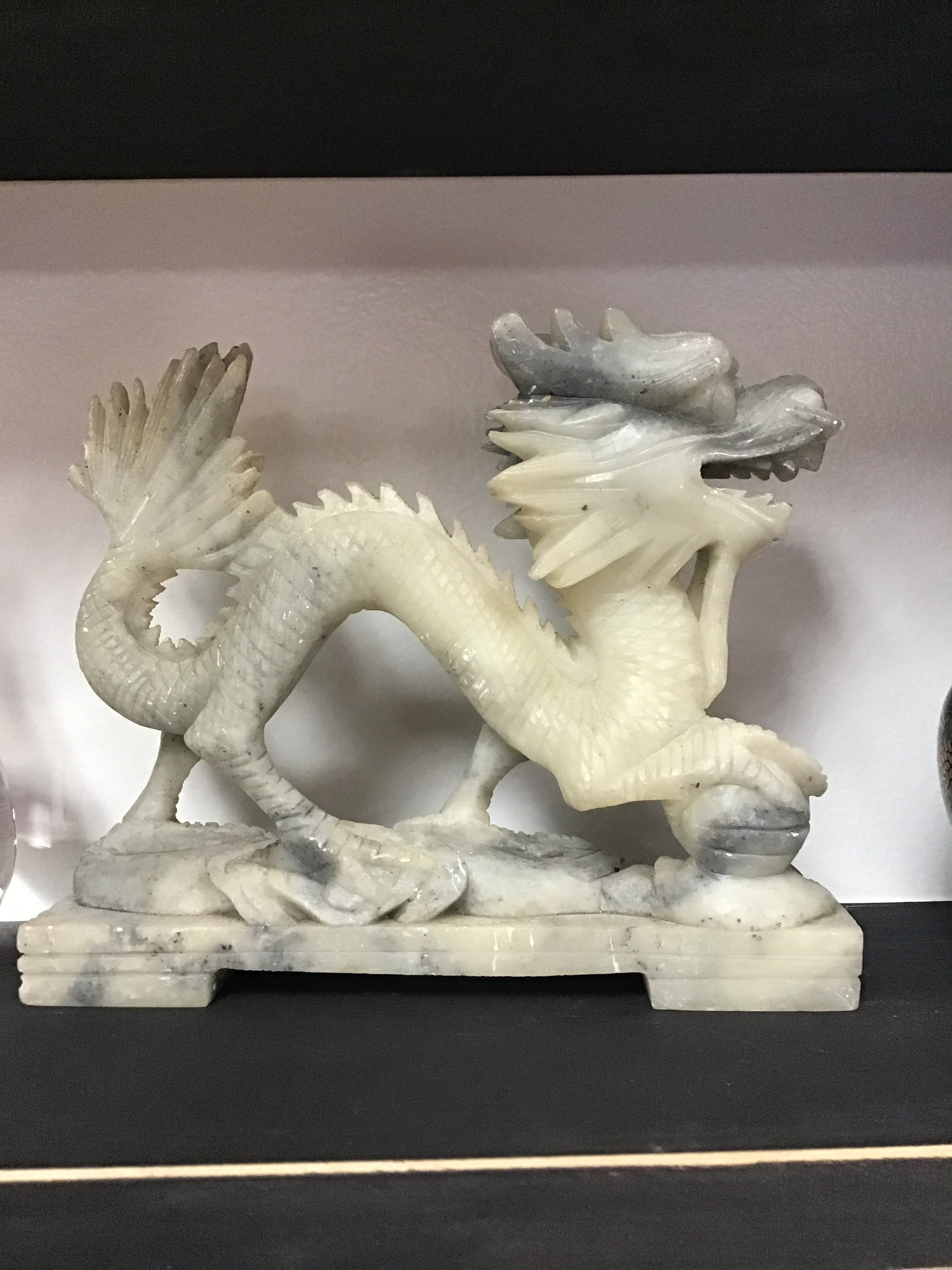 Vintage Carved Marble Asian Dragon - Tree Of Life Shoppe