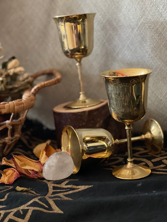 Mini Vintage Brass Chalices