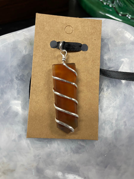 Flat Wire wrapped Gemstone pendant - Tree Of Life Shoppe