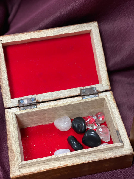 Carved Wooden Storage Boxes - 6"x4" - Various