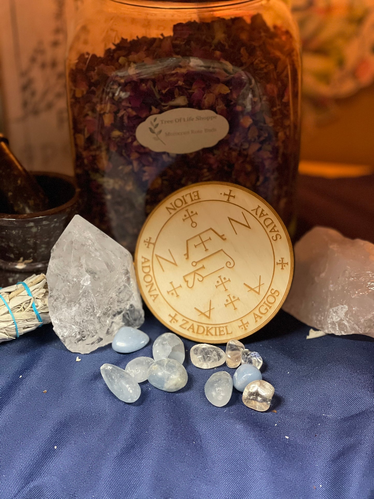 Archangel ZADKIEL CRYSTAL GRID - Tree Of Life Shoppe