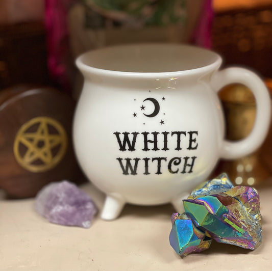 White Witch Cauldron Mug - Tree Of Life Shoppe