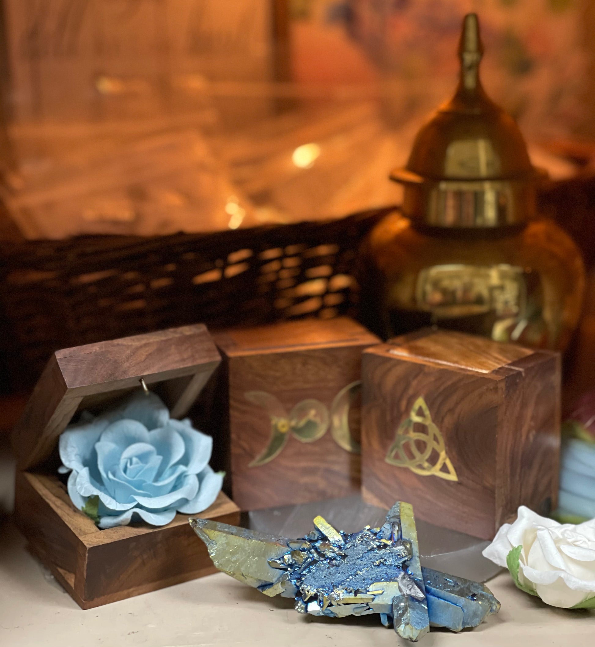 Brass Inlay Trinket Boxes - Tree Of Life Shoppe