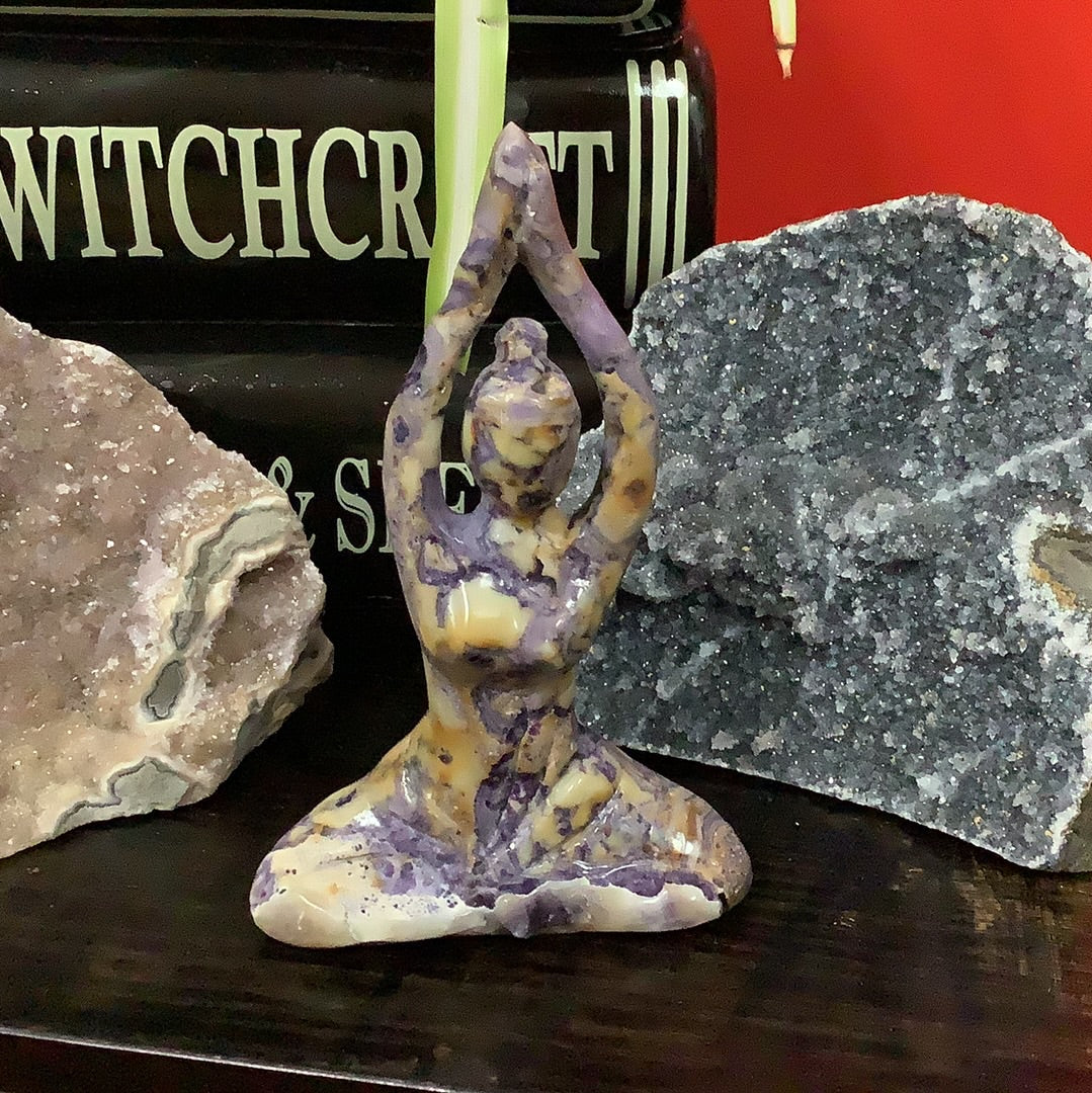 Carved Yoga Goddess Statue - Tiffany Stone
