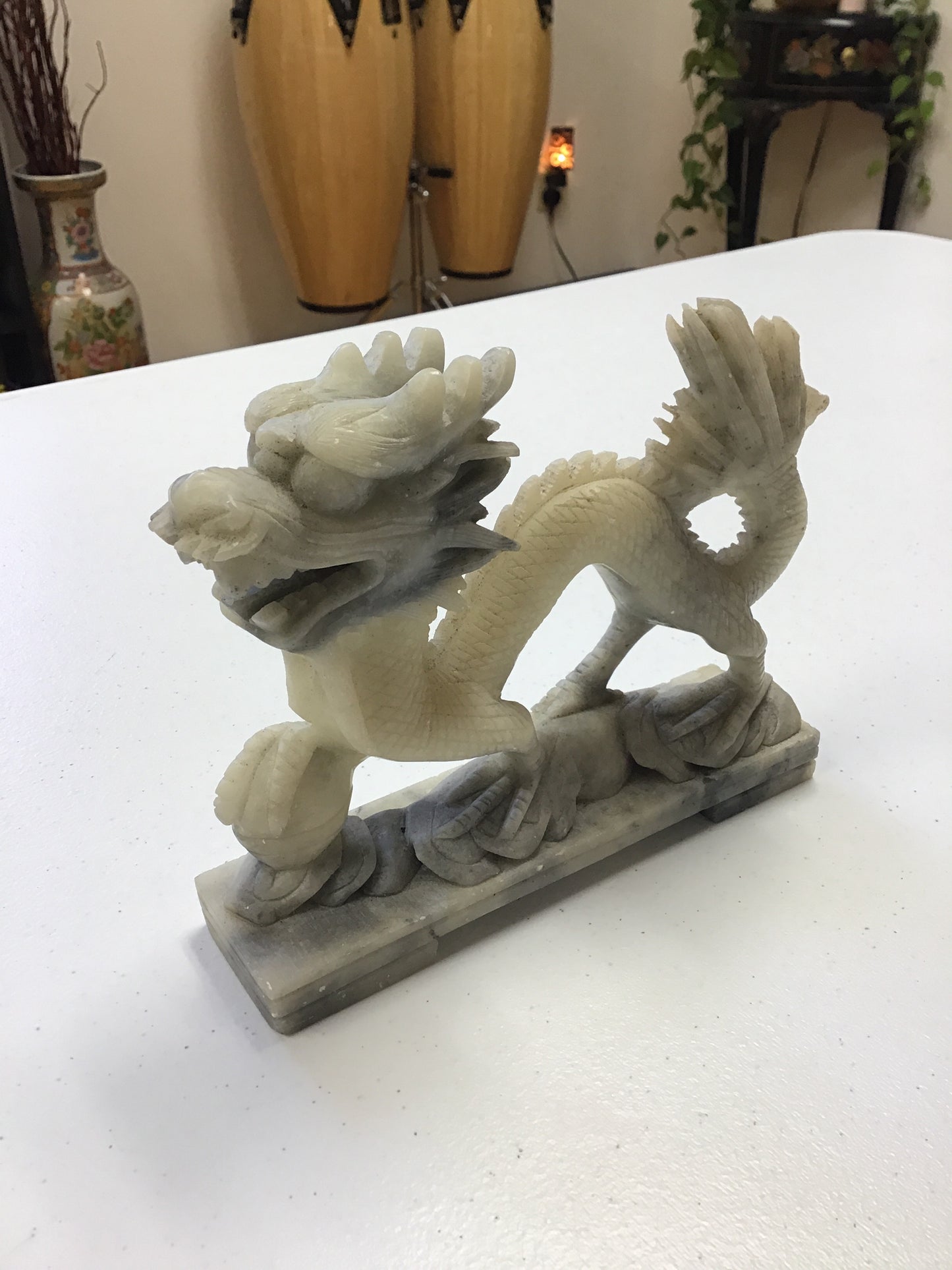 Vintage Carved Marble Asian Dragon - Tree Of Life Shoppe
