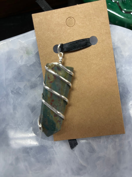 Flat Wire wrapped Gemstone pendant - Tree Of Life Shoppe