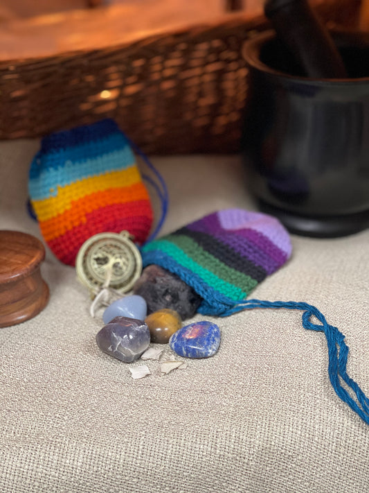 Crochet Medicine Crystal Bags - Tree Of Life Shoppe