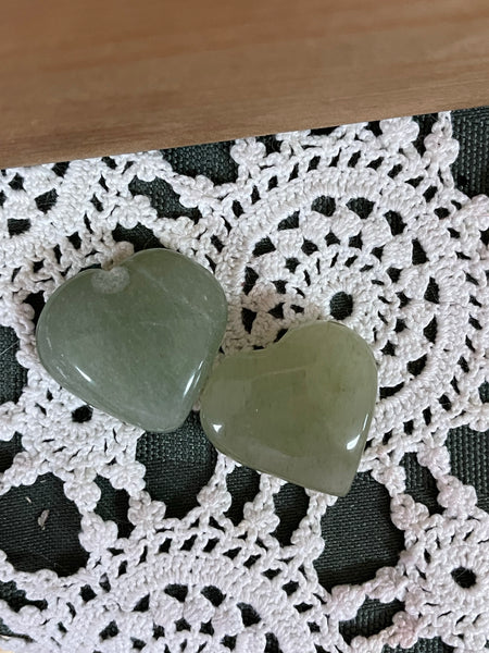 Gemstone Carved Hearts 25-30mm
