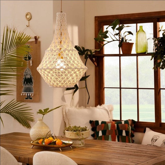 Large Macorame Pendant White - Opalhouse designed with Jungalow