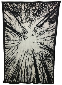 Forest Black and White Tapestry