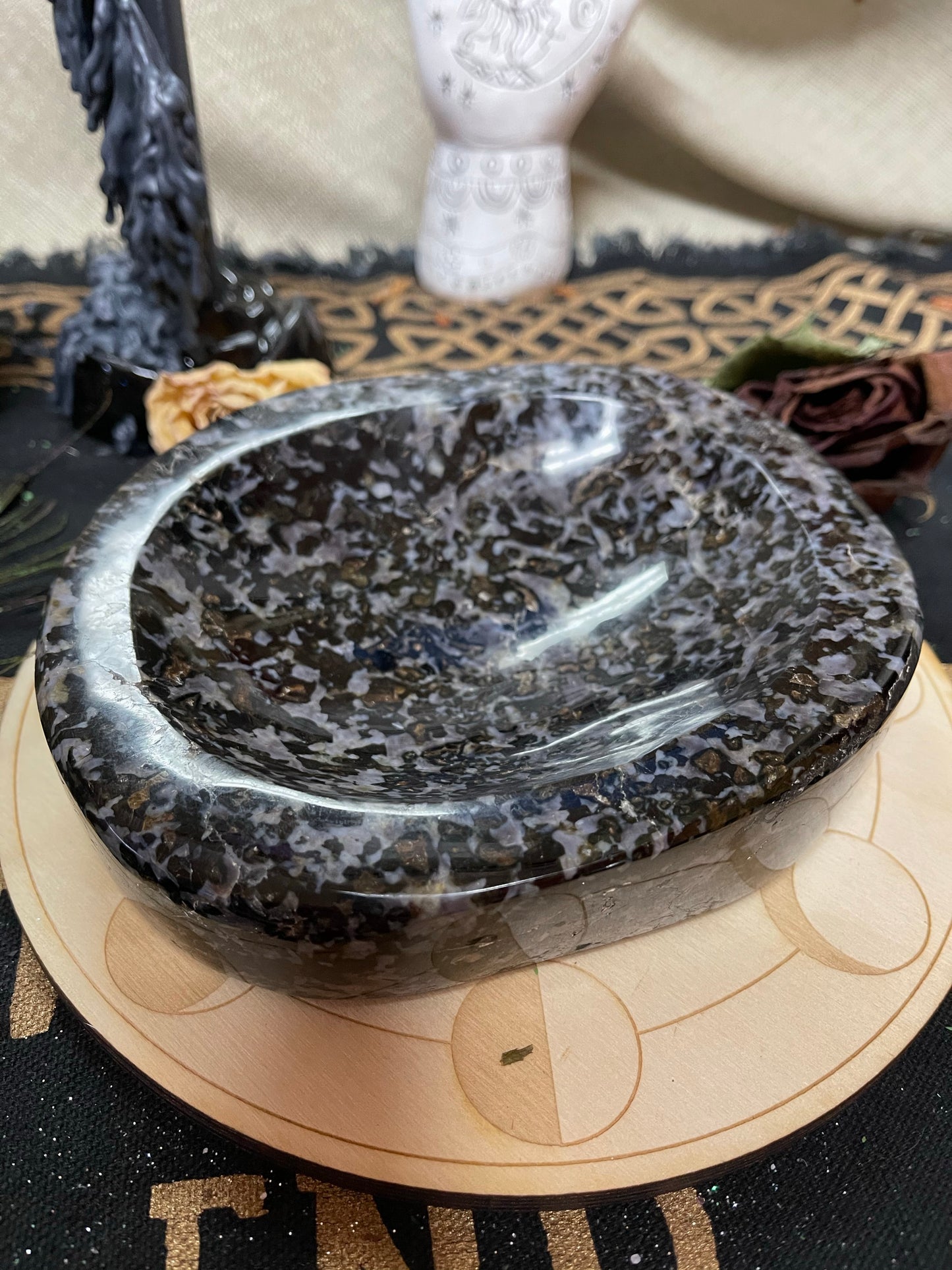 Indigo Gabbro (Merlinite) Crystal Bowl