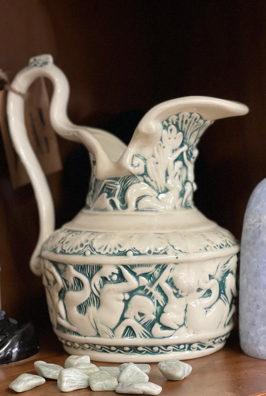 Vintage Pitcher POSEIDON God of Sea Mermaids and Babies (Used)