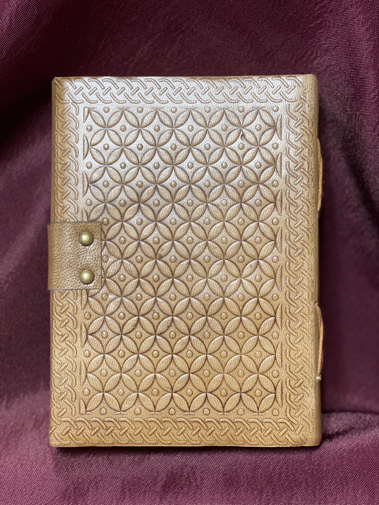 Triquetra Blonde Leather Journal with Latch 5 x 7 192 Pages