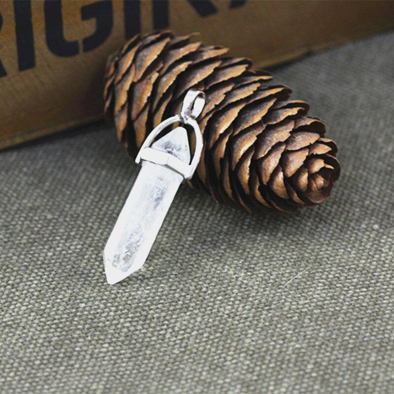 Bi - Point Gemstone Pendants - Clear Quartz