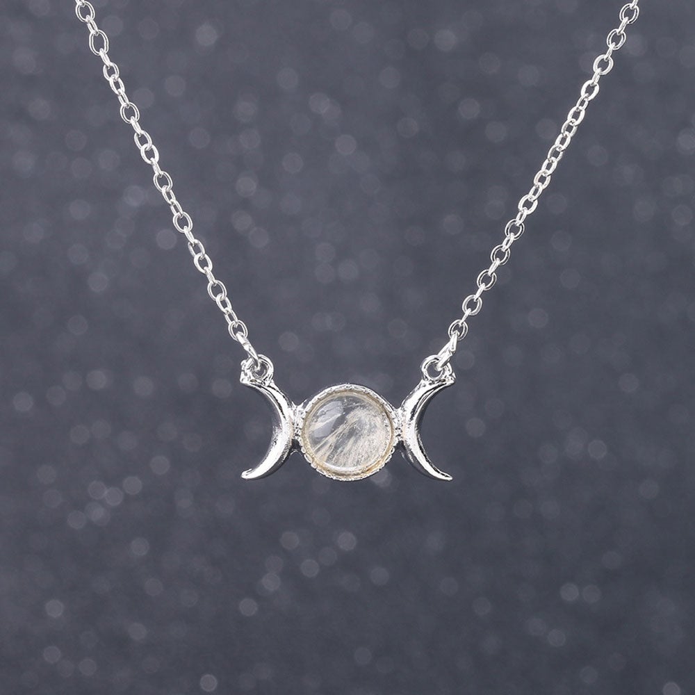Triple Moon Crystal Necklace – Hekate's Realm