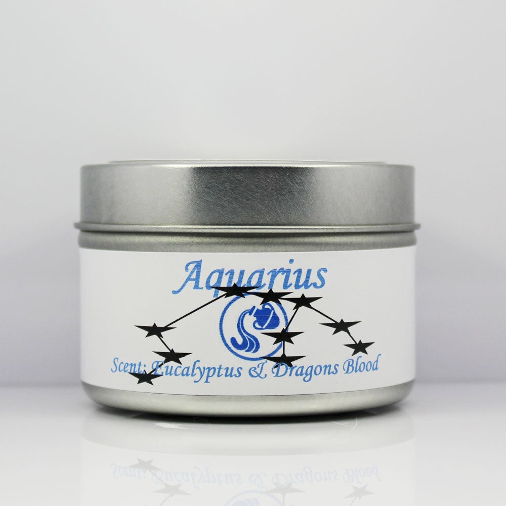 Aquarius Astrological Candle Tin 4 oz.