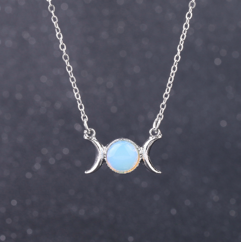 Pagan Goddess Necklace Mother Earth Jewellery Gaia Pendant Triple Moon  Spiritual | eBay