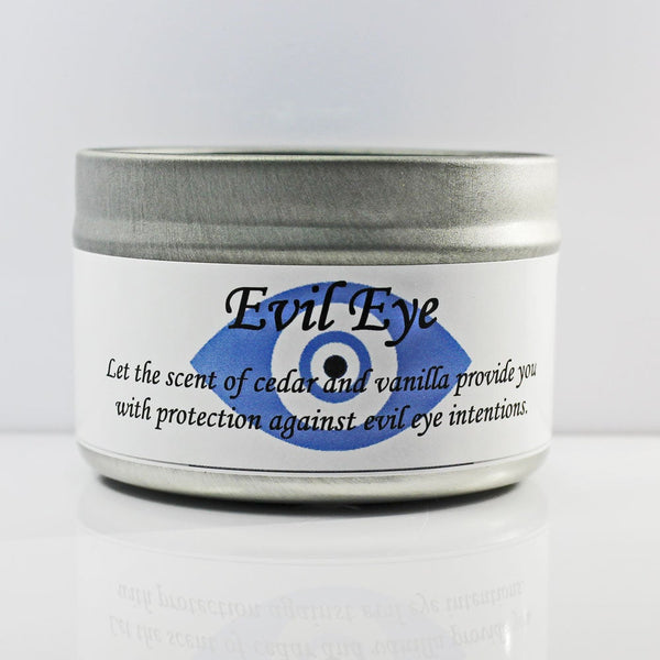 Magical Crystal and Herb Candle Tin - Evil Eye